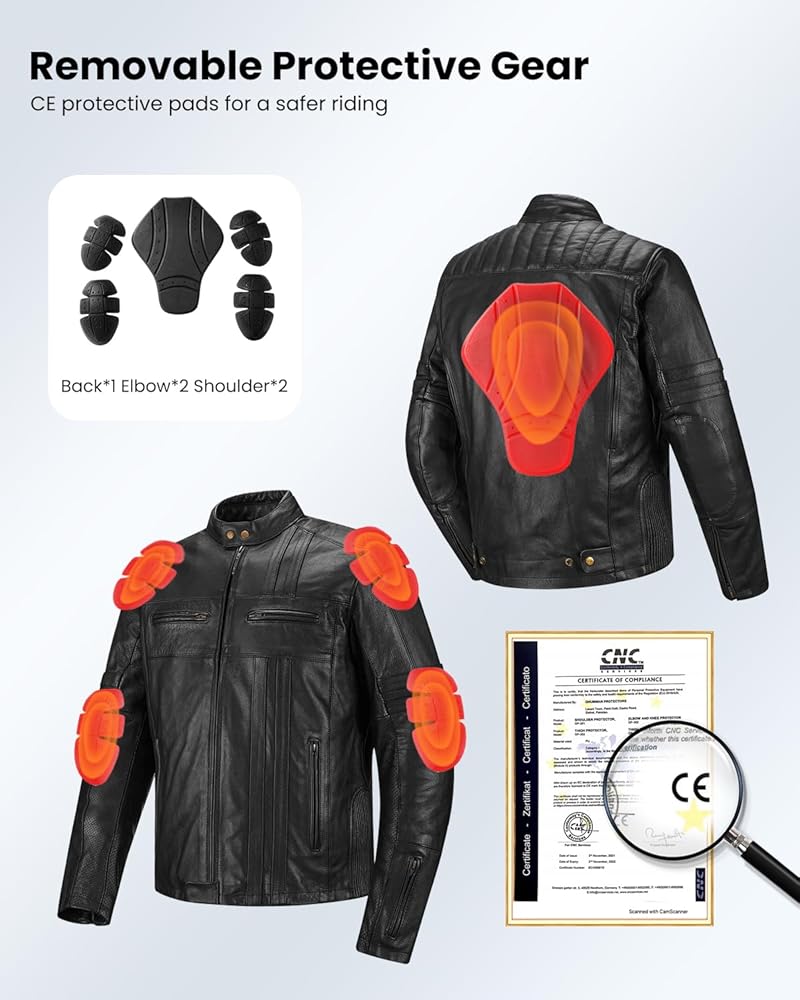 Amazon.com: ILM Motorcycle Real Leather Jacket for Men
